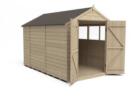 4LIFE Pressure Treated Overlap Garden Shed Double Door 10x6ft