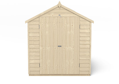 4LIFE 8x6ft Pressure Treated Apex Shed - Double Door 4 Windows