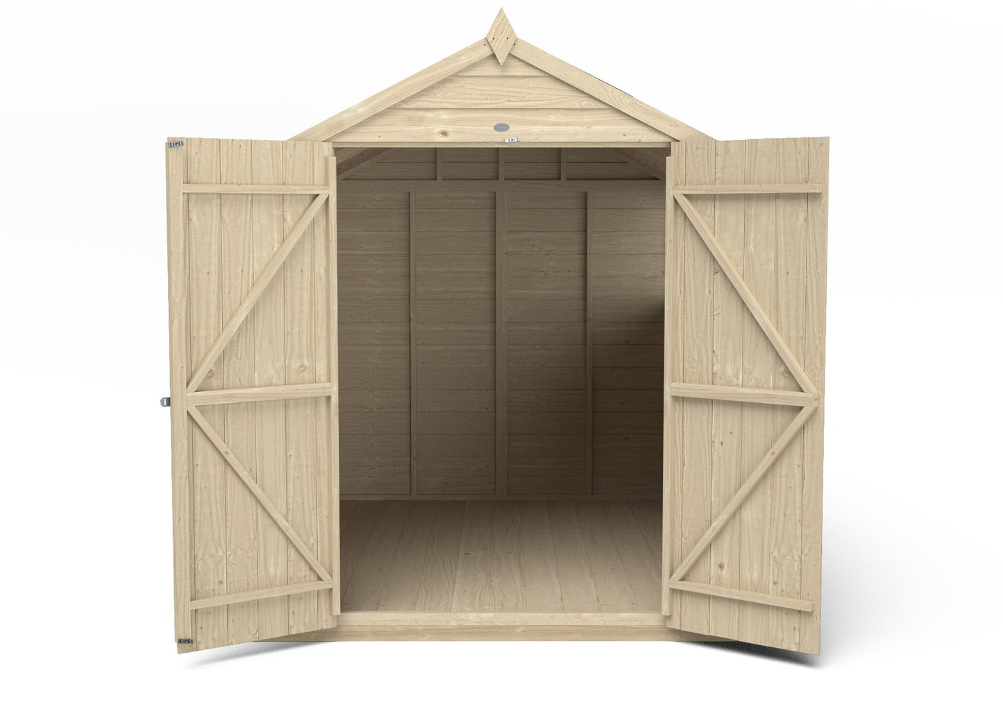 4LIFE 8x6ft Pressure Treated Apex Shed - Double Door 4 Windows