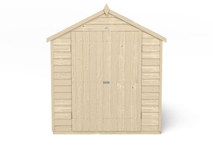 4LIFE 8x6ft Pressure Treated Apex Garden Shed Double Door Windows