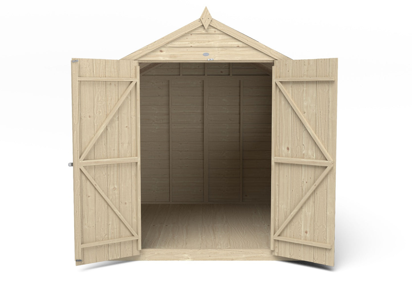 4LIFE 8x6ft Pressure Treated Apex Garden Shed Double Door Windows