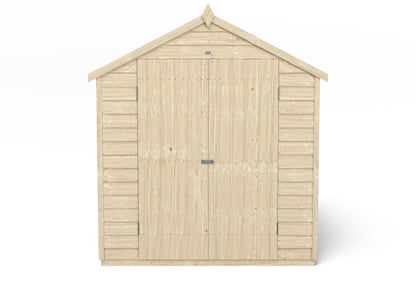 4LIFE Pressure Treated Apex Garden Shed 8x6ft Double Door Overlap