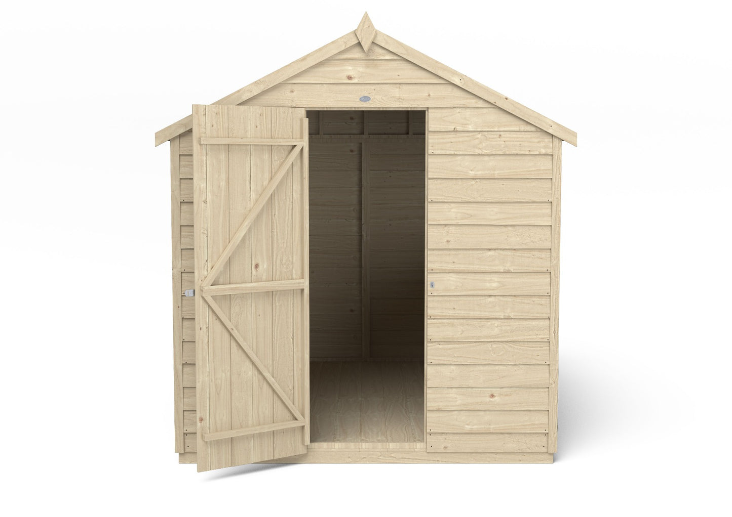 4LIFE Pressure Treated Overlap Apex Garden Shed 8x6ft - 15 Year Warranty