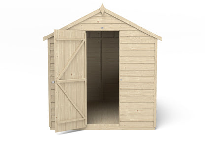 4LIFE Pressure Treated Overlap Apex Garden Shed 8x6ft - 15 Year Warranty
