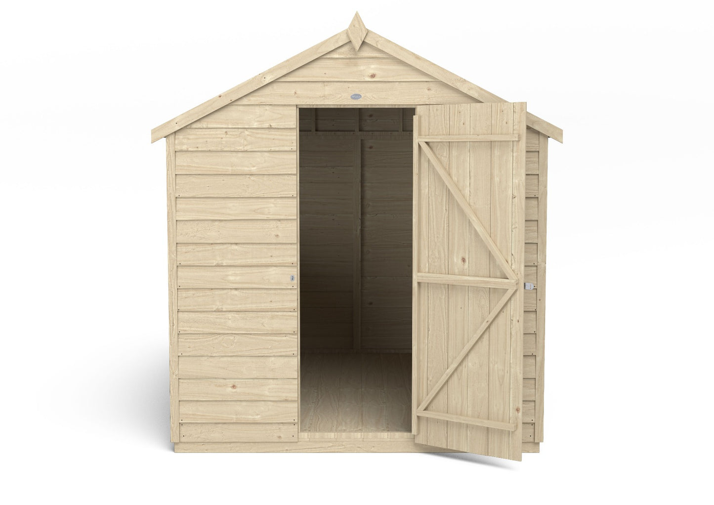 4LIFE Pressure Treated Overlap Apex Garden Shed 8x6ft - 15 Year Warranty
