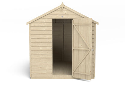 4LIFE Pressure Treated Overlap Apex Garden Shed 8x6ft - 15 Year Warranty