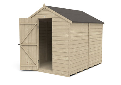 4LIFE Pressure Treated Overlap Apex Garden Shed 8x6ft No Window
