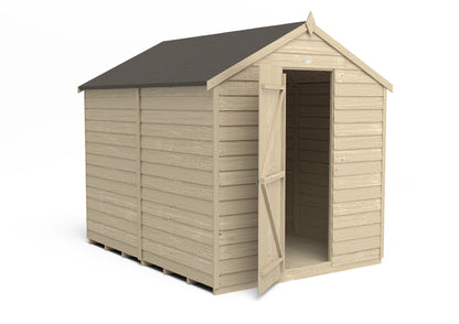 4LIFE Pressure Treated Overlap Apex Garden Shed 8x6ft No Window
