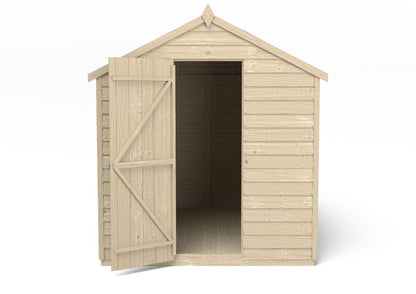 4LIFE Pressure Treated Overlap Apex Garden Shed 8x6ft No Window