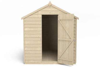 4LIFE Pressure Treated Overlap Apex Garden Shed 8x6ft No Window