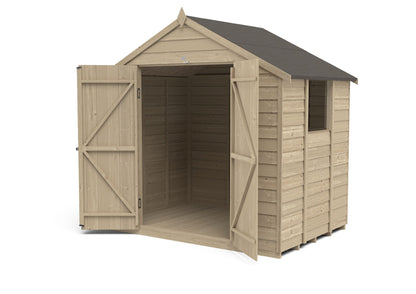 4LIFE Pressure Treated Overlap Apex Garden Shed 7x5ft Double Door