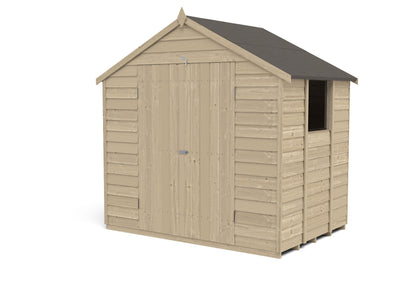 4LIFE Pressure Treated Overlap Apex Garden Shed 7x5ft Double Door