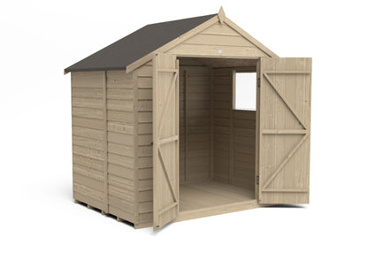 4LIFE Pressure Treated Overlap Apex Garden Shed 7x5ft Double Door