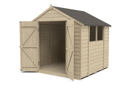 4LIFE Pressure Treated Overlap Apex Shed 7x7ft Double Door
