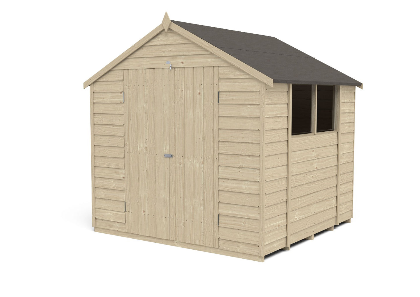 4LIFE Pressure Treated Overlap Apex Shed 7x7ft Double Door