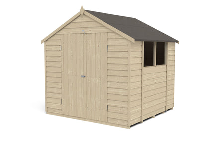 4LIFE Pressure Treated Overlap Apex Shed 7x7ft Double Door