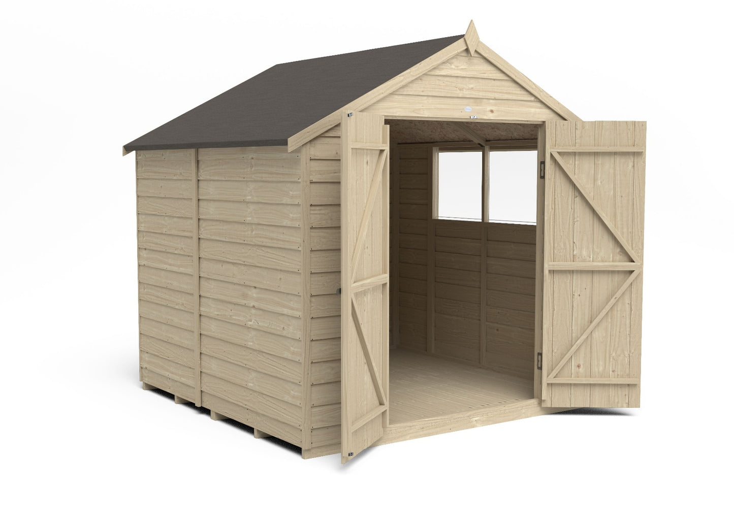 4LIFE Pressure Treated Overlap Apex Shed 7x7ft Double Door