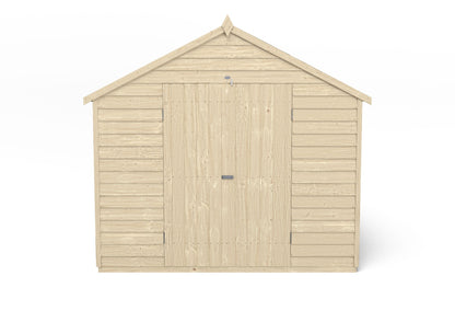 Forest Overlap Pressure Treated Apex Shed - Double Door, No Windows - 10 x 8ft
