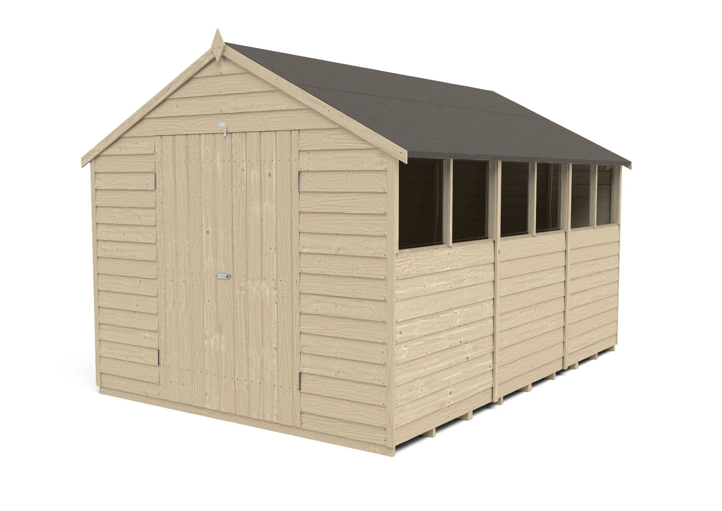 4LIFE Pressure Treated Apex Garden Shed - Double Door 12x8ft