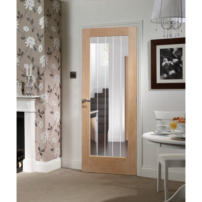 XL Joinery Suffolk Original 1 Light Pre-Finished Internal Door with Clear Etched Glass - 1981 x 686 x 35mm (27")