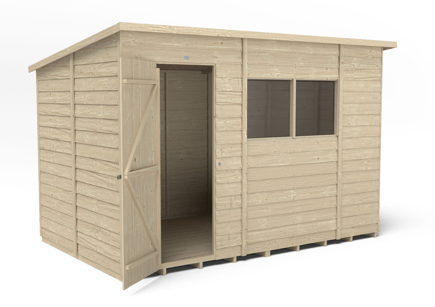 4LIFE Pressure Treated Pent Garden Shed - 10x6ft Overlap Timber