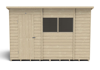 4LIFE Pressure Treated Pent Garden Shed - 10x6ft Overlap Timber