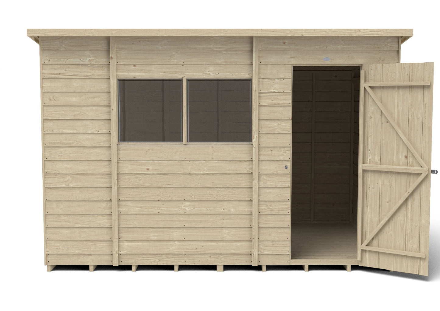 4LIFE Pressure Treated Pent Garden Shed - 10x6ft Overlap Timber