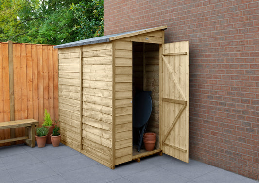 4LIFE Pressure Treated Pent Garden Shed 6x3ft - Overlap Timber
