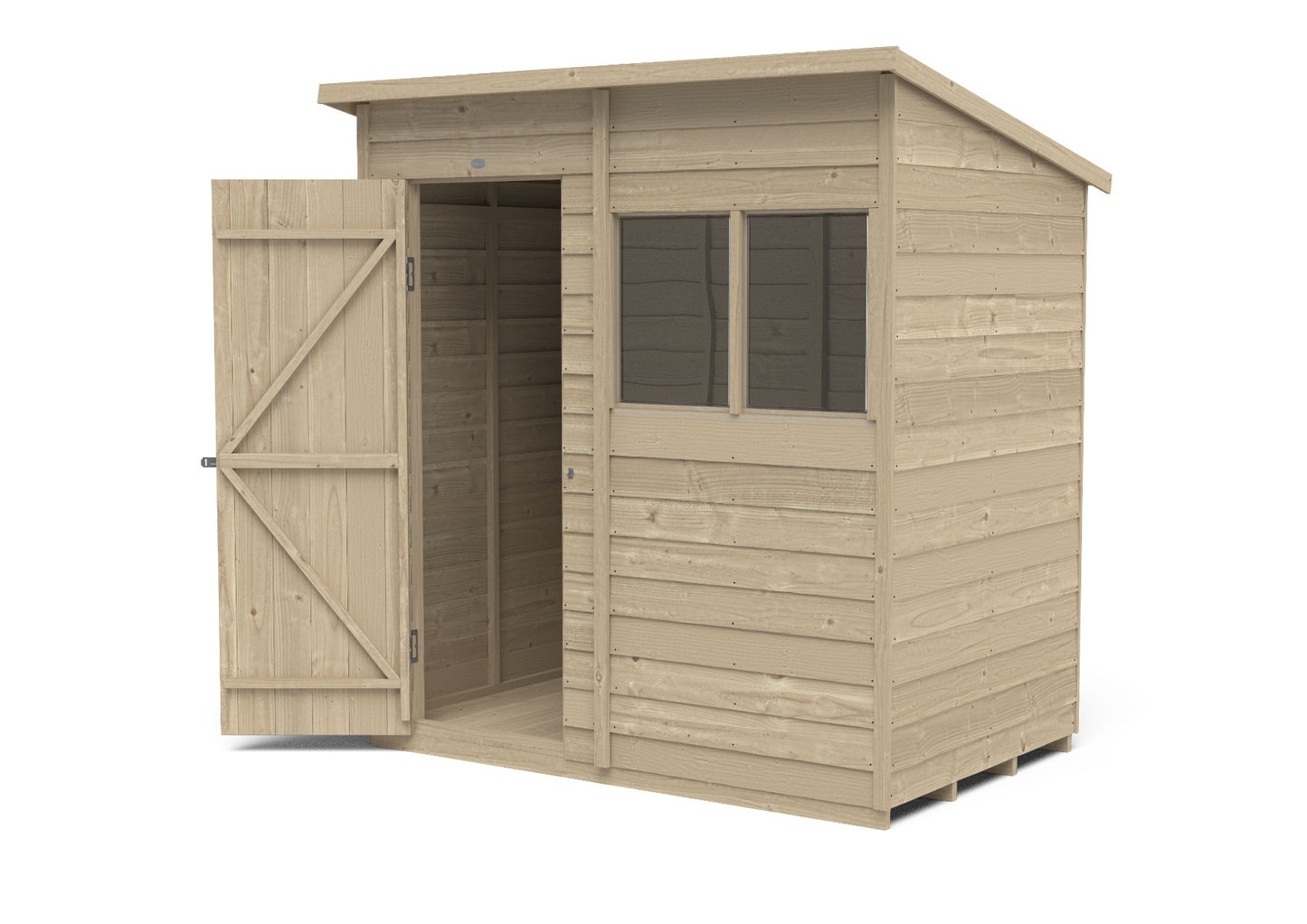 4LIFE Pressure Treated Overlap Pent Shed 6x4ft - 15 Year Guarantee