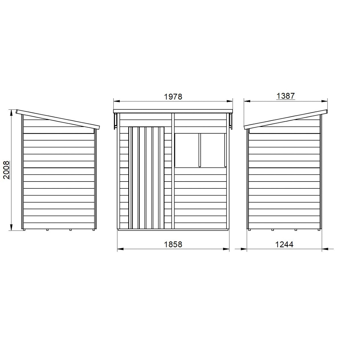 4LIFE Pressure Treated Overlap Pent Shed 6x4ft - 15 Year Guarantee