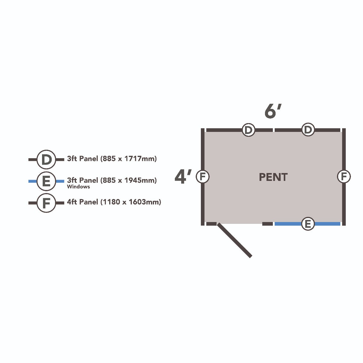 4LIFE Pressure Treated Overlap Pent Shed 6x4ft - 15 Year Guarantee