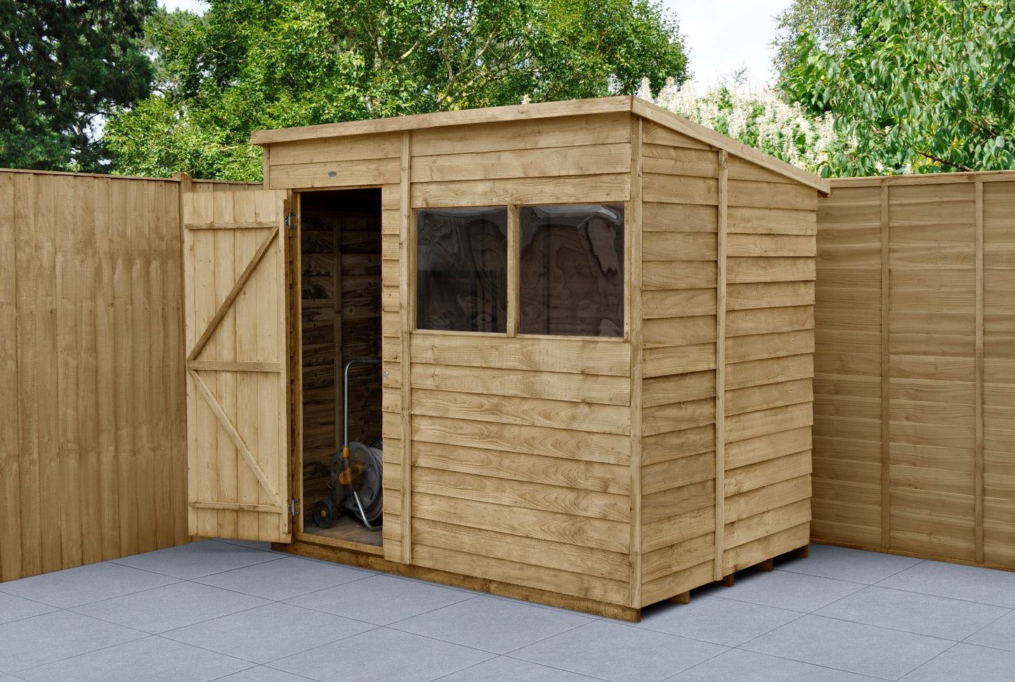 4LIFE Pressure Treated Overlap Pent Shed 7x5ft - 15yr Guarantee