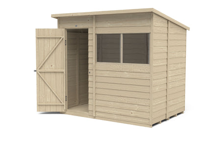 4LIFE Pressure Treated Overlap Pent Shed 7x5ft - 15yr Guarantee
