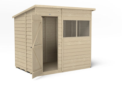 4LIFE Pressure Treated Overlap Pent Shed 7x5ft - 15yr Guarantee