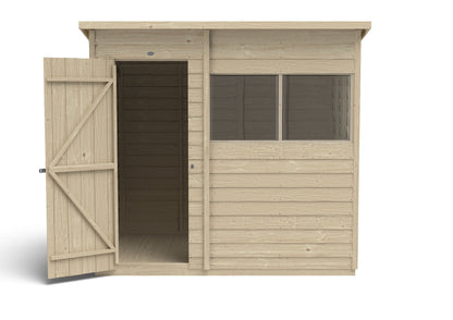 4LIFE Pressure Treated Overlap Pent Shed 7x5ft - 15yr Guarantee