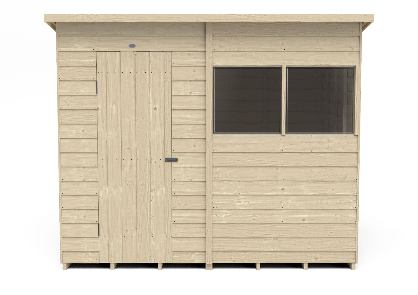 4LIFE Pressure Treated Overlap Pent Shed - 8x6ft Timber Garden Storage