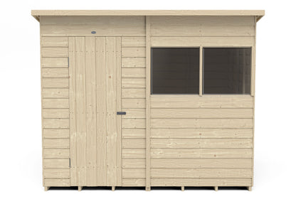 4LIFE Pressure Treated Overlap Pent Shed - 8x6ft Timber Garden Storage