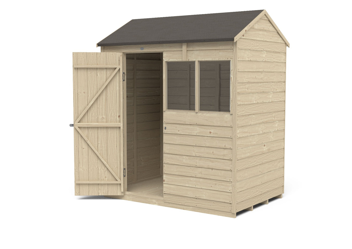 4LIFE Pressure Treated Overlap Reverse Apex Garden Shed 6x4ft