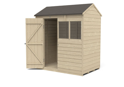 4LIFE Pressure Treated Overlap Reverse Apex Garden Shed 6x4ft
