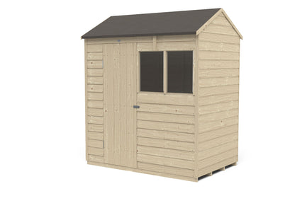 4LIFE Pressure Treated Overlap Reverse Apex Garden Shed 6x4ft