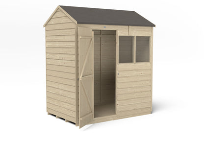 4LIFE Pressure Treated Overlap Reverse Apex Garden Shed 6x4ft