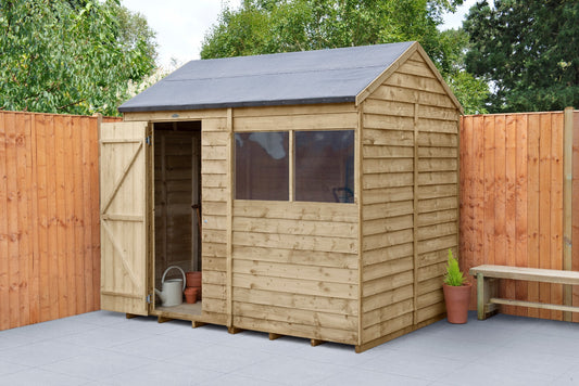 4LIFE 8x6ft Pressure Treated Overlap Reverse Apex Garden Shed