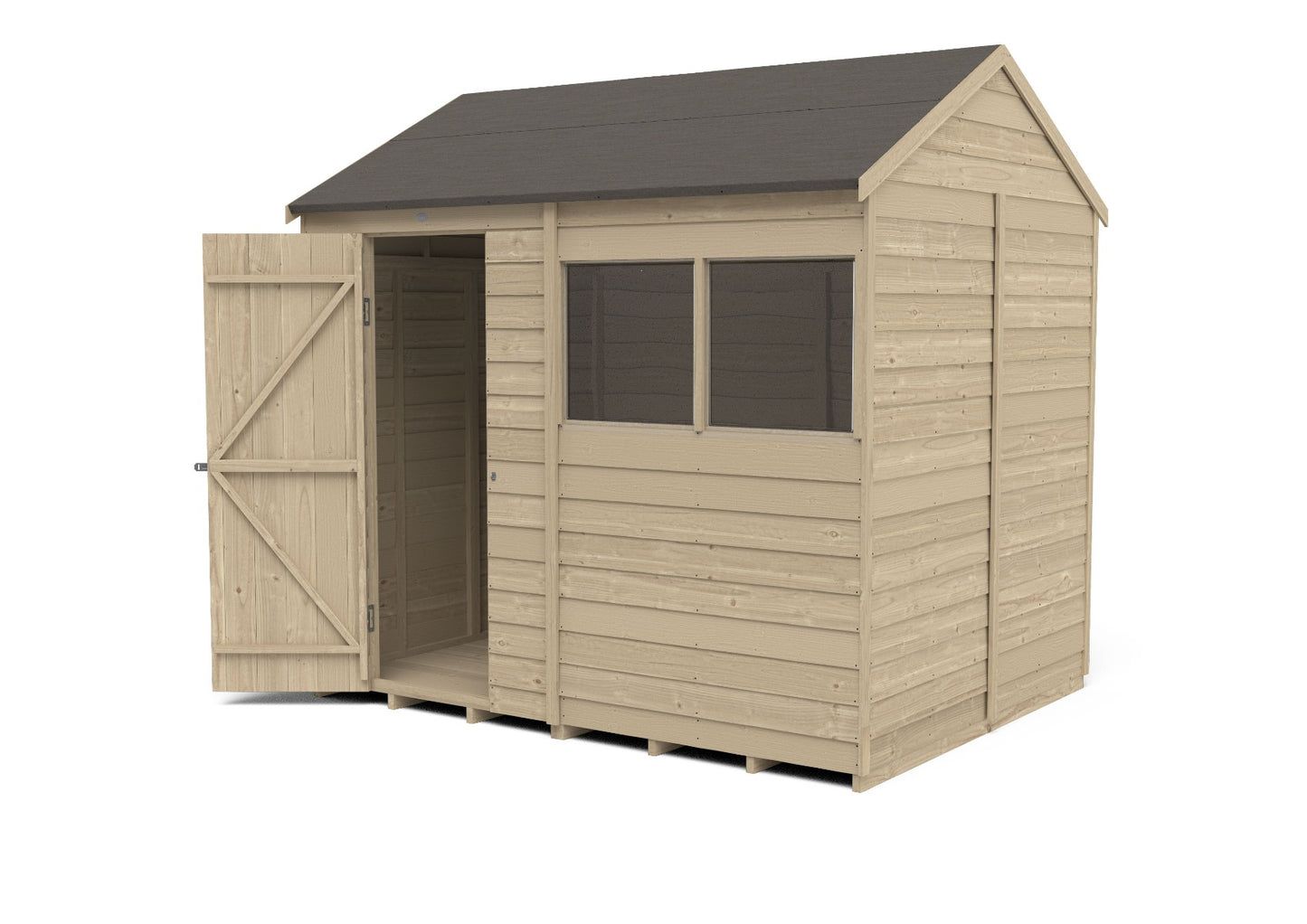 4LIFE 8x6ft Pressure Treated Overlap Reverse Apex Garden Shed