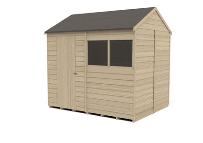 4LIFE 8x6ft Pressure Treated Overlap Reverse Apex Garden Shed
