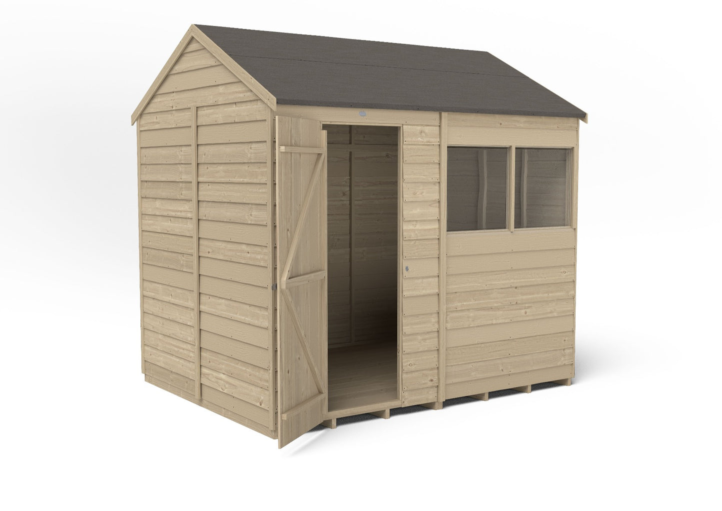 4LIFE 8x6ft Pressure Treated Overlap Reverse Apex Garden Shed