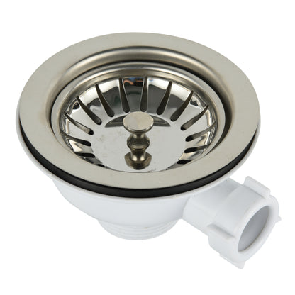 Ellsi Basket Strainer with Rectangular Overflow - Chrome