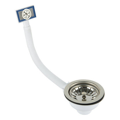 Ellsi Basket Strainer with Rectangular Overflow - Chrome