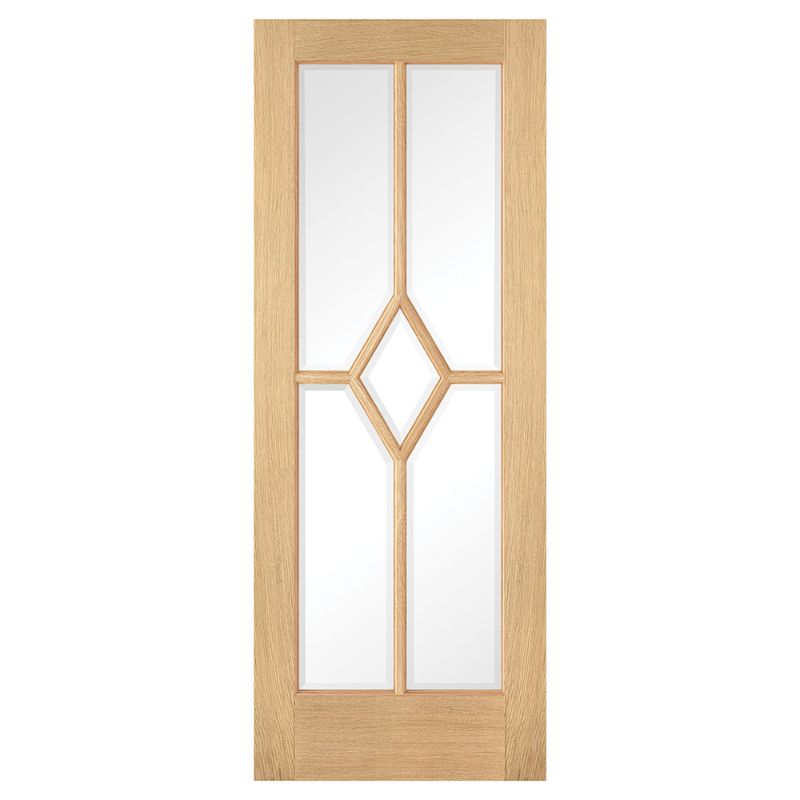 LPD Reims Oak 5L Pre-Finished Internal Clear Glazed Door - 78in x 30in x 35mm (1981 x 762mm)
