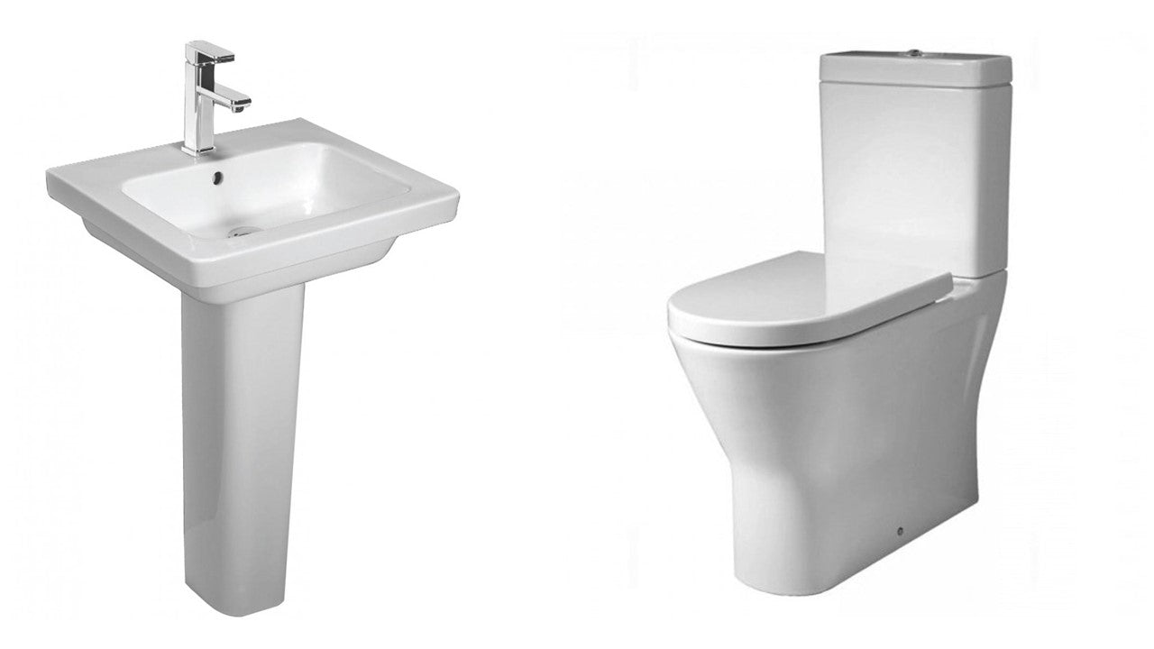 Image Of RAK Bathroom Suite Resort (Basin & Full Extended Pedestal 500mm, Back To Wall Toilet)