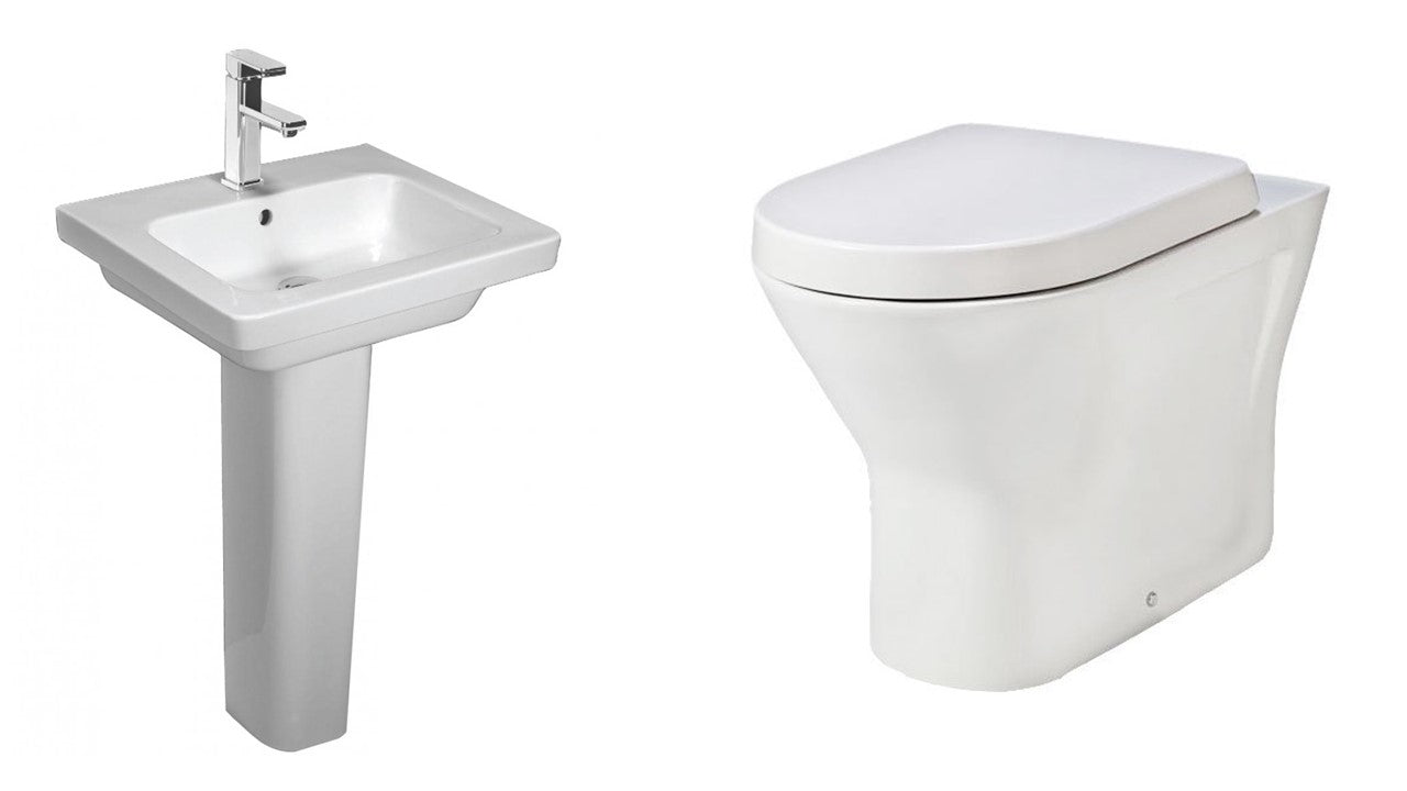 Image Of RAK Bathroom Suite Resort (Basin & Full Pedestal 500mm, BTW Toilet) 